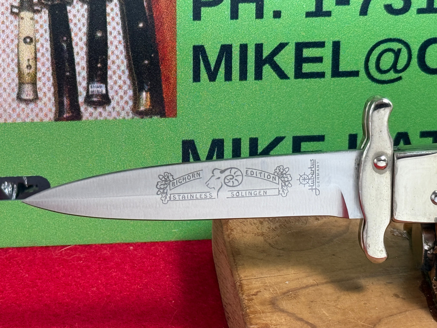 HUBERTUS GERMANY 2010-2015 LEVER AUTOMATIC SWING GUARD BIG HORN EDITION GERMAN AUTOMATIC KNIFE RAM HORN HANDLES