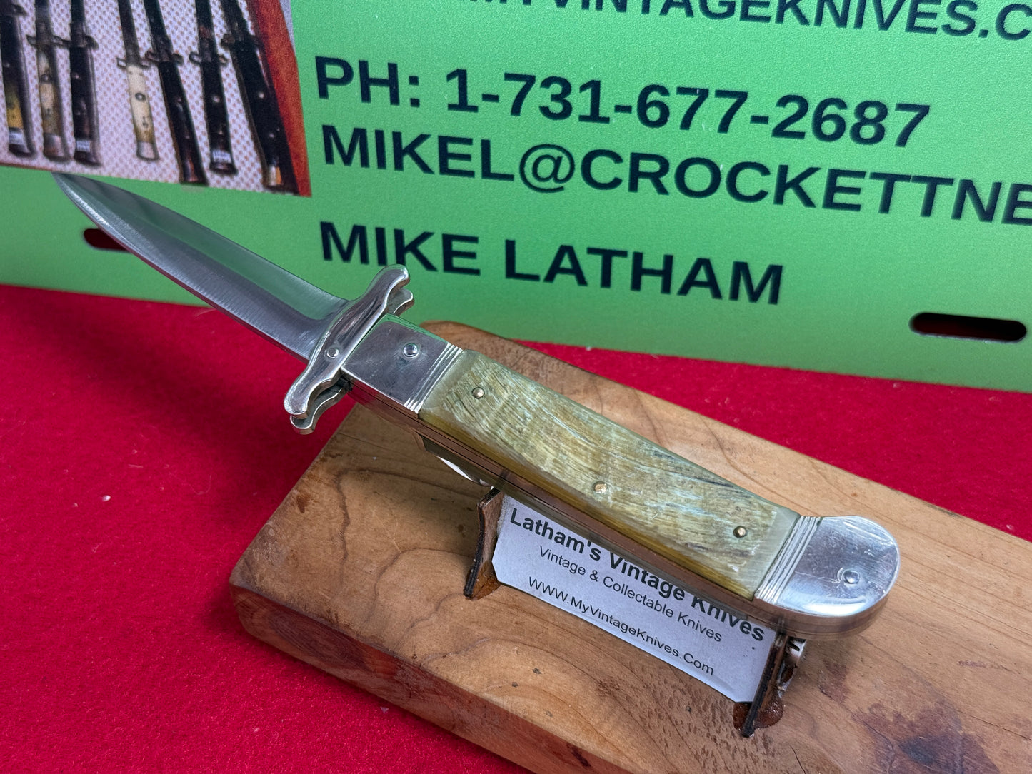 HUBERTUS GERMANY 2010-2015 LEVER AUTOMATIC SWING GUARD BIG HORN EDITION GERMAN AUTOMATIC KNIFE RAM HORN HANDLES