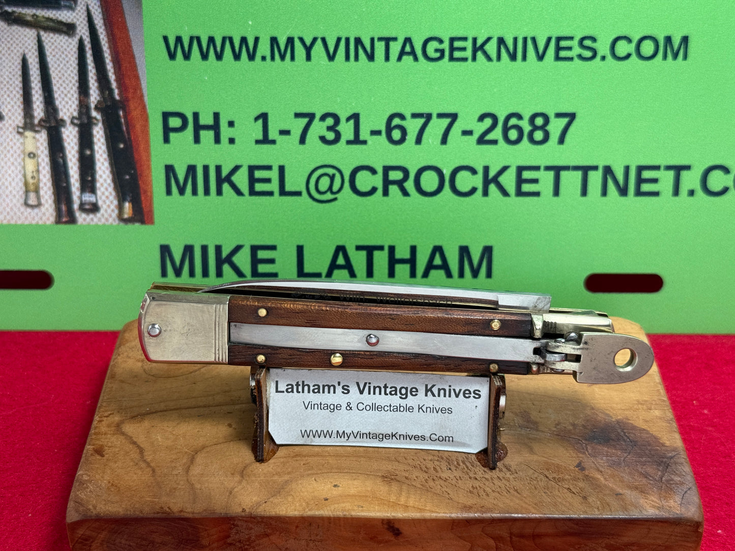 WEIDMANNSHEIL WELTERSBACH SOLINGEN GERMANY 1990-95 LEVER AUTOMATIC SLIM 11 CM GERMAN AUTOMATIC KNIFE WOOD HANDLES