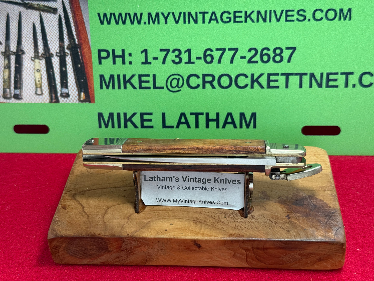 WEIDMANNSHEIL WELTERSBACH SOLINGEN GERMANY 1990-95 LEVER AUTOMATIC SLIM 11 CM GERMAN AUTOMATIC KNIFE WOOD HANDLES