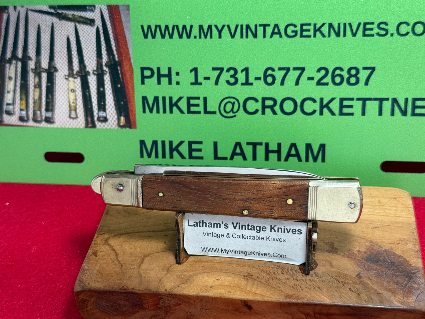 WEIDMANNSHEIL WELTERSBACH SOLINGEN GERMANY 1990-95 LEVER AUTOMATIC SLIM 11 CM GERMAN AUTOMATIC KNIFE WOOD HANDLES