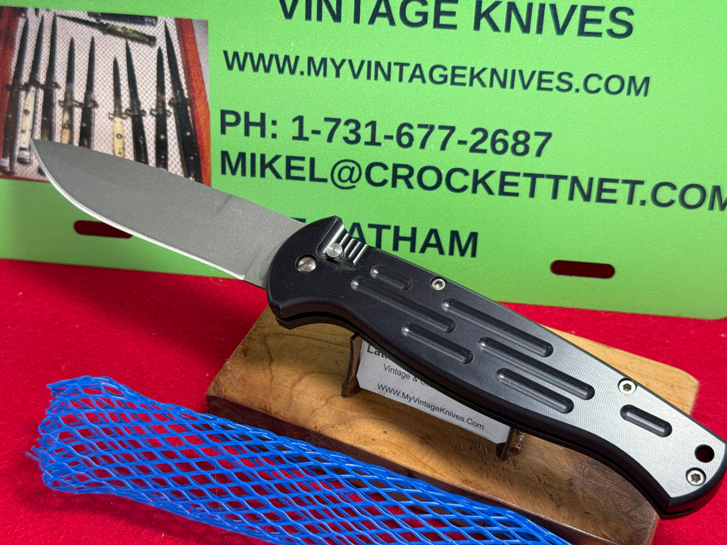 DALTON, ROB CUSTOM 1996-2000 LARGE AFO TACTICAL AUTOMATIC MILITARY CUSTOM AUTOMATIC KNIFE BLACK METAL GRAY MATE FINISH BLADE