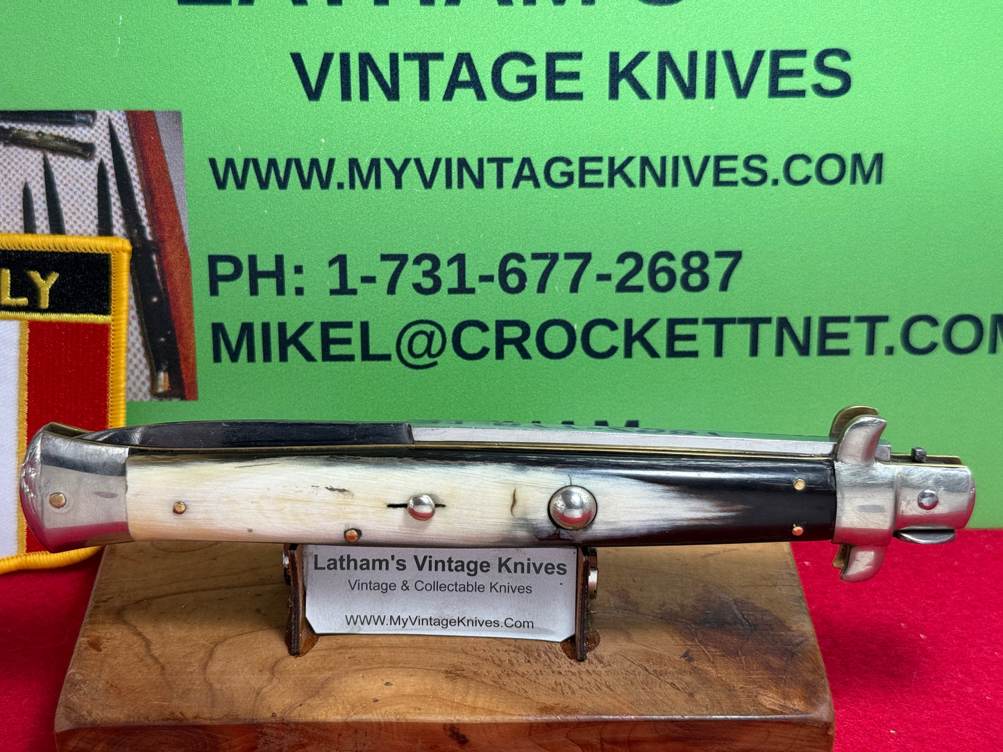 ROSTFREI ITALIAN 1956-60 PICK LOCK STILETTO 33 CM ITALIAN AUTOMATIC KNIFE BRAZILIAN HORN HANDLES
