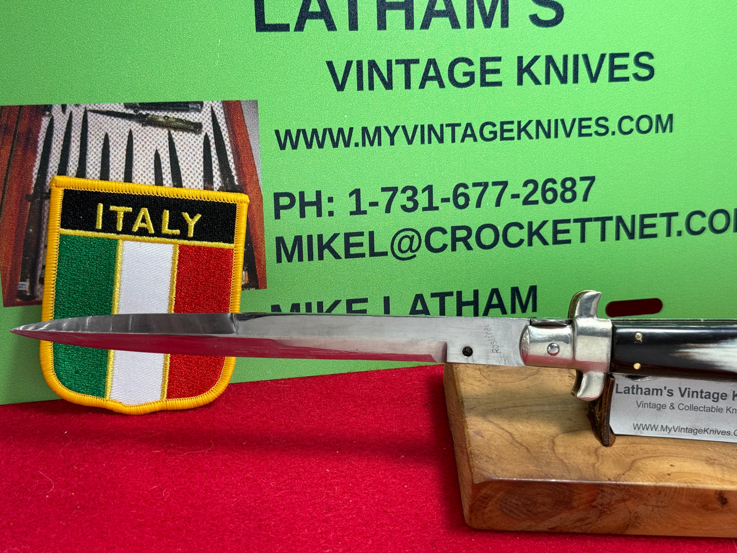 ROSTFREI ITALIAN 1956-60 PICK LOCK STILETTO 33 CM ITALIAN AUTOMATIC KNIFE BRAZILIAN HORN HANDLES