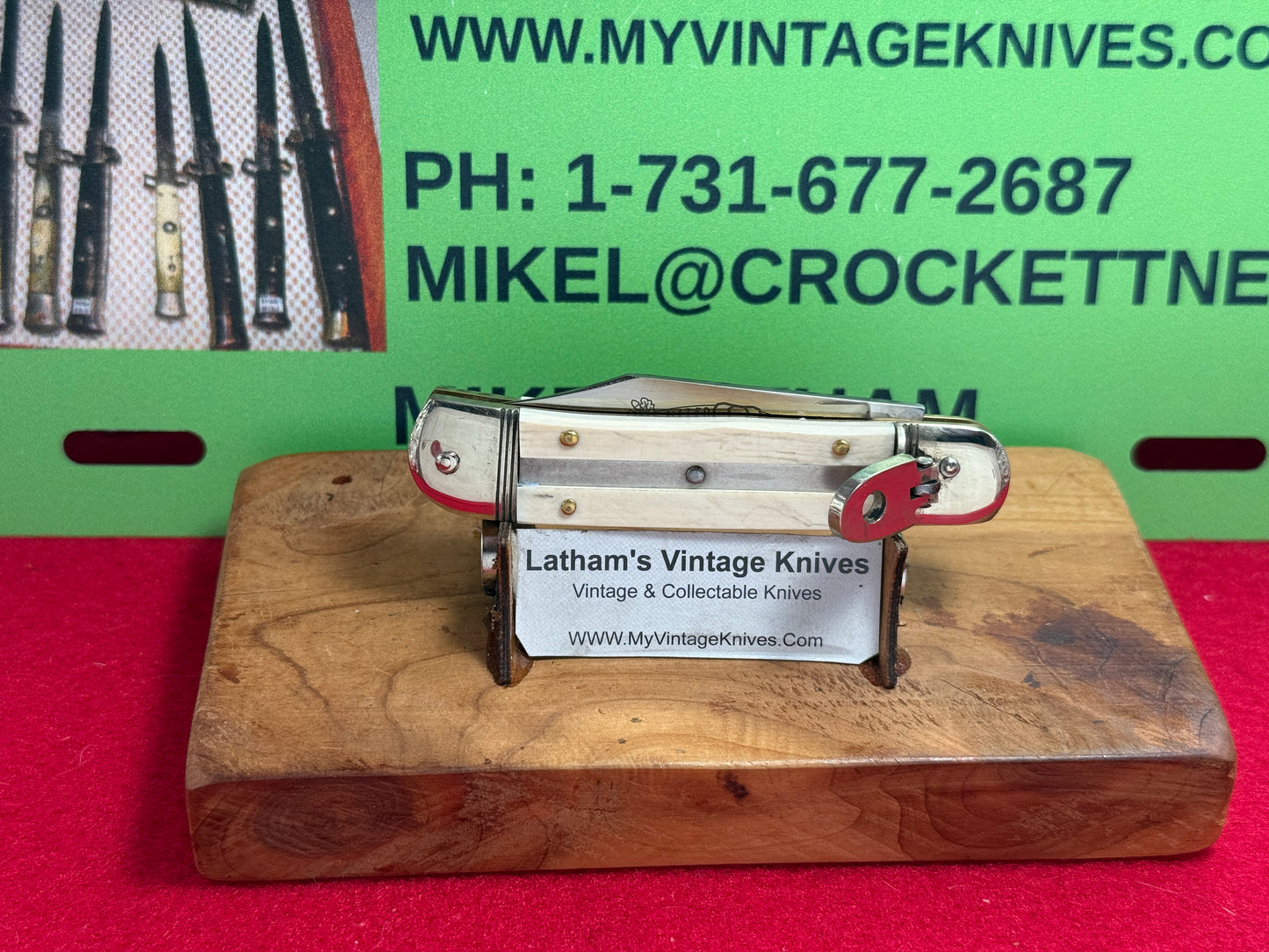 HUBERTUS SOLINGEN GERMANY 2010 LEVER AUTOMATIC SMALL LITTLEFOOT LIMITED EDITION IVORY 8.5 CM GERMAN AUTOMATIC KNIFE IVORY HANDLES