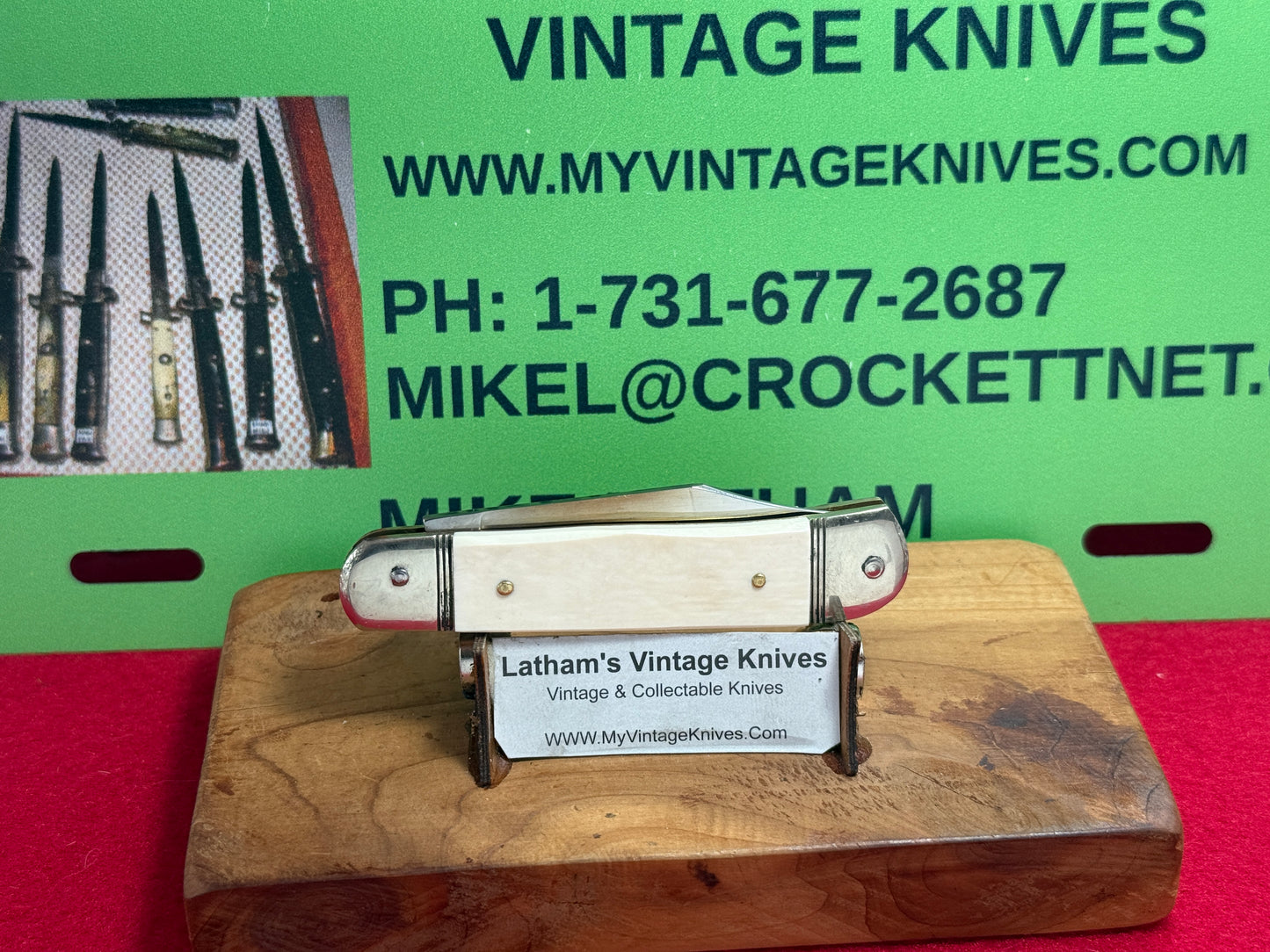 HUBERTUS SOLINGEN GERMANY 2010 LEVER AUTOMATIC SMALL LITTLEFOOT LIMITED EDITION IVORY 8.5 CM GERMAN AUTOMATIC KNIFE IVORY HANDLES
