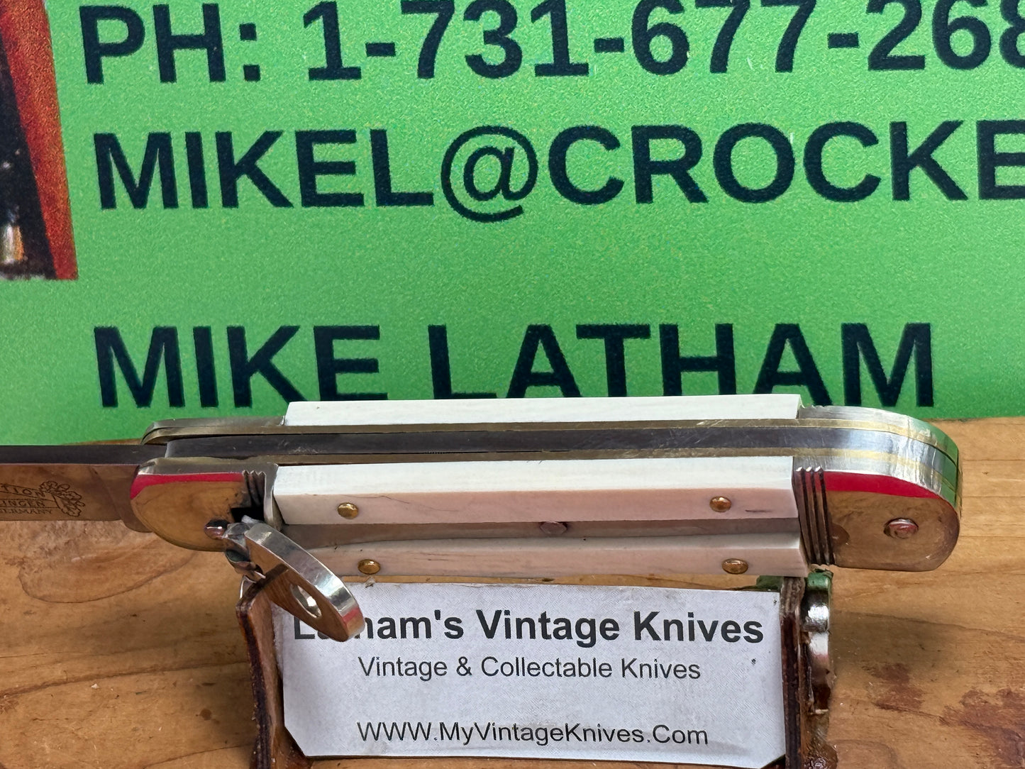 HUBERTUS SOLINGEN GERMANY 2010 LEVER AUTOMATIC SMALL LITTLEFOOT LIMITED EDITION IVORY 8.5 CM GERMAN AUTOMATIC KNIFE IVORY HANDLES