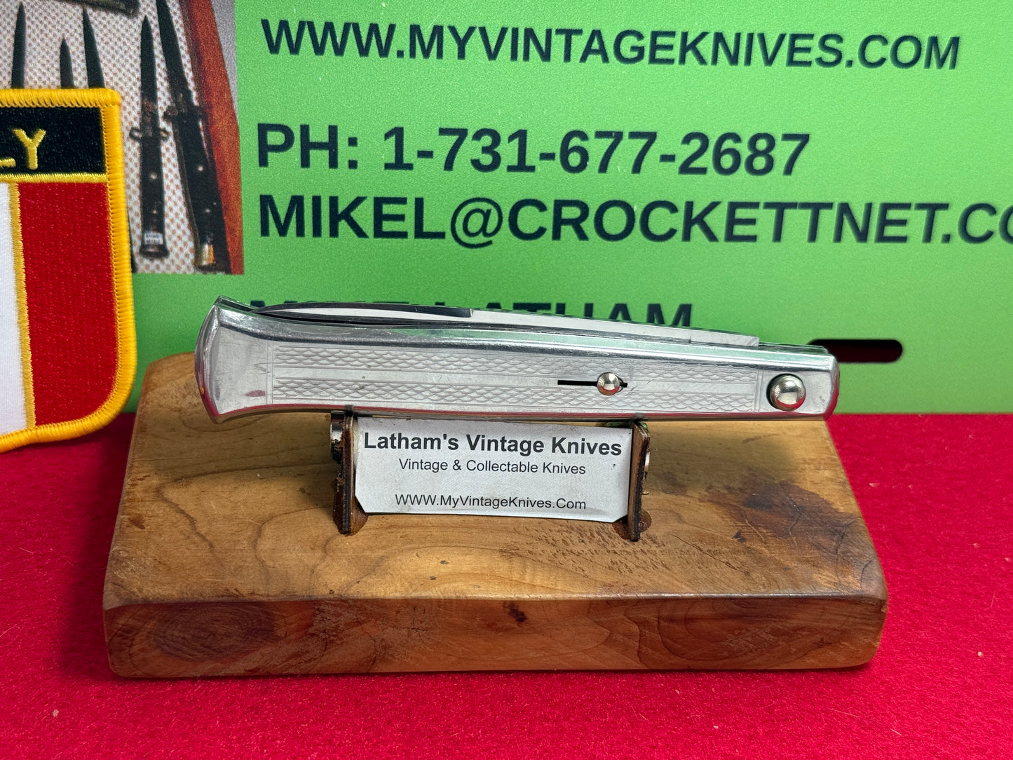 C. JUL HERBERTZ IMPORT PATENT ROSTFREI 1964-68 BO/BC SLIM ITALIAN AUTOMATIC KNIFE ALL METAL HANDLES