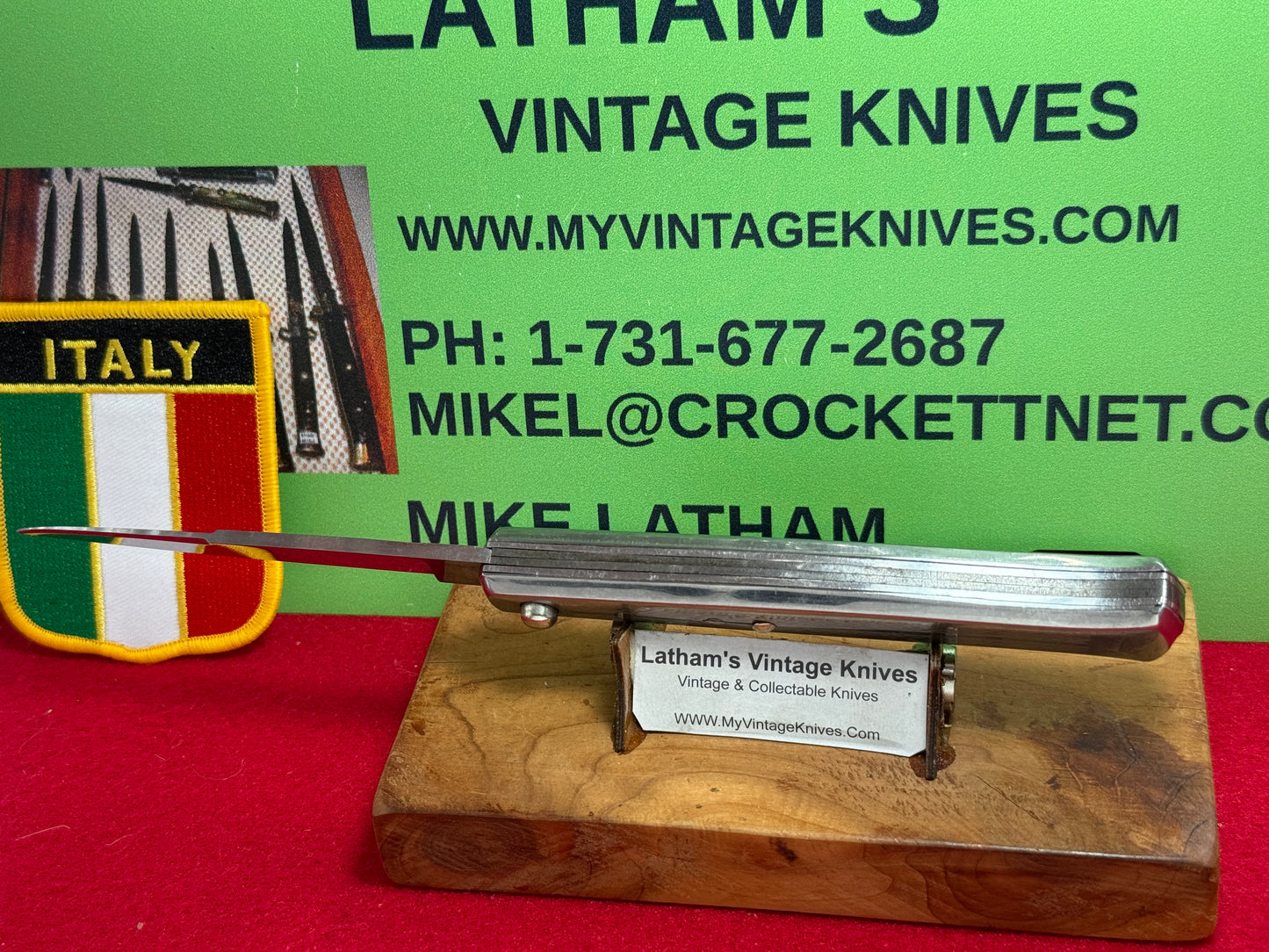 C. JUL HERBERTZ IMPORT PATENT ROSTFREI 1964-68 BO/BC SLIM ITALIAN AUTOMATIC KNIFE ALL METAL HANDLES