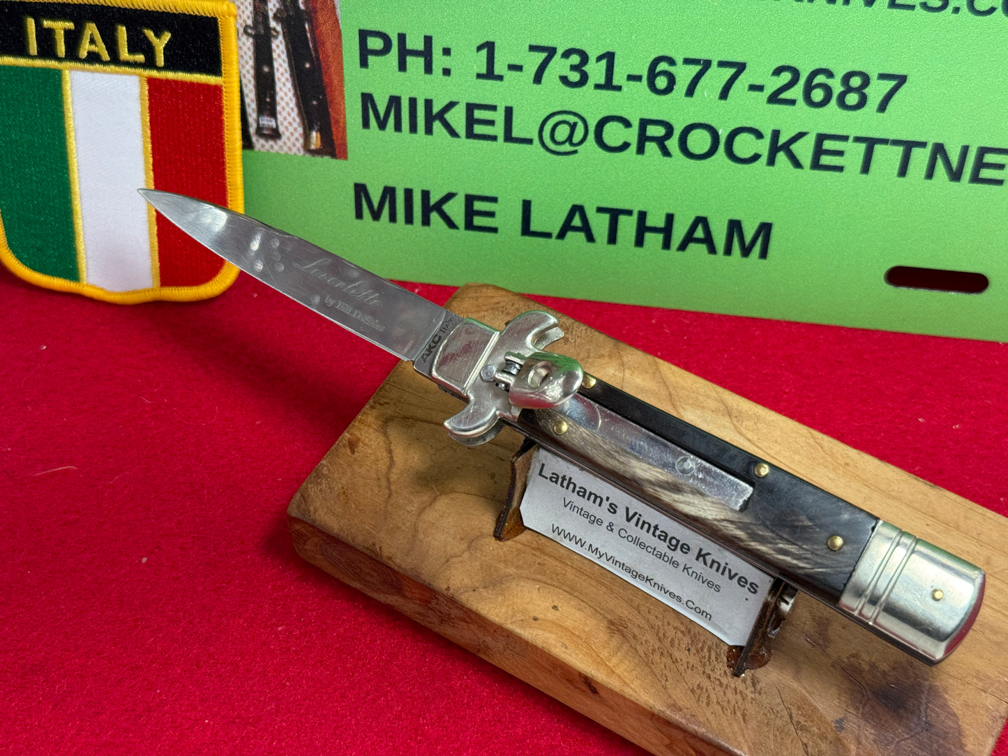 AKC ITALY LEVERLETTO 2005-2010 LEVER AUTOMATIC ITALIAN AUTOMATIC KNIFE BUFFALO HORN HANDLES