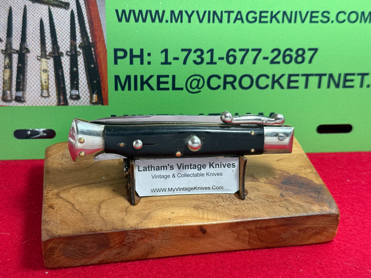 INOX PATENT ITALY 1960-65 SWING GUARD LOCK BACK 20 CM ITALIAN AUTOMATIC KNIFE BUFFALO HORN HANDLES