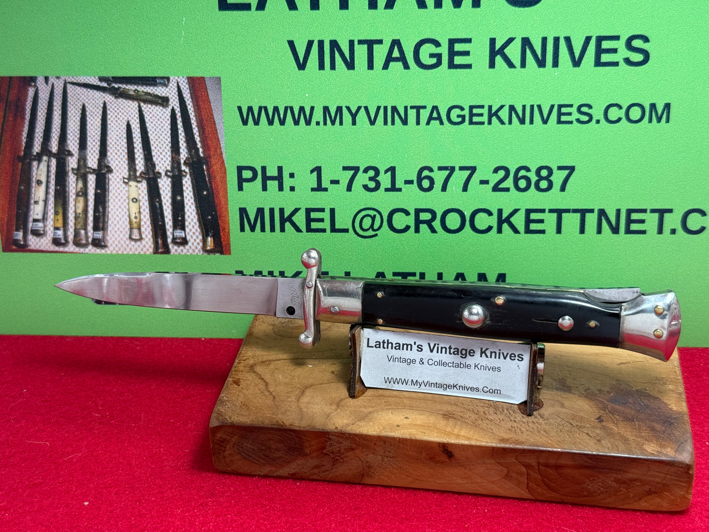INOX PATENT ITALY 1960-65 SWING GUARD LOCK BACK 20 CM ITALIAN AUTOMATIC KNIFE BUFFALO HORN HANDLES