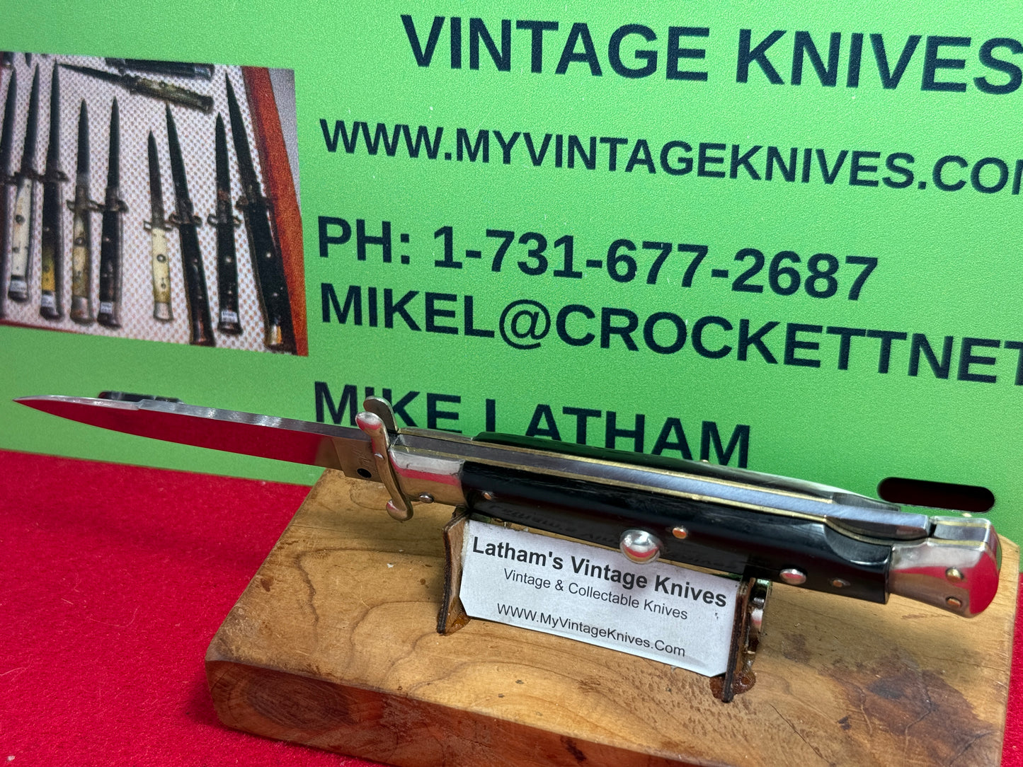 INOX PATENT ITALY 1960-65 SWING GUARD LOCK BACK 20 CM ITALIAN AUTOMATIC KNIFE BUFFALO HORN HANDLES