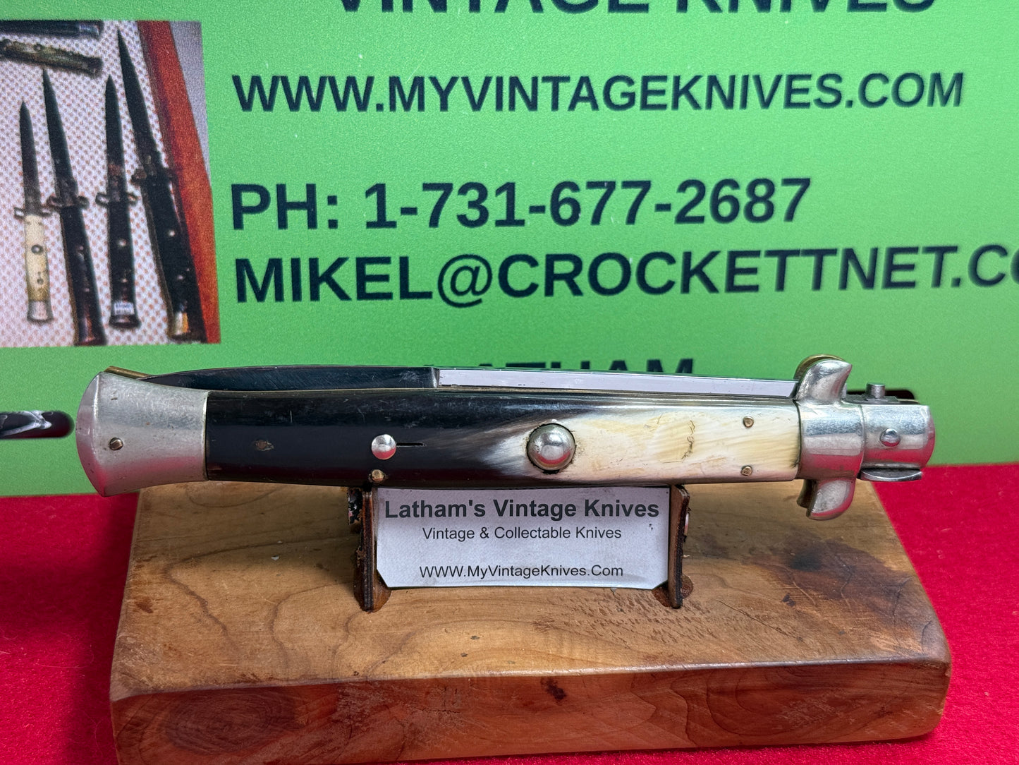 INOX ITALY 1955-59 PICK LOCK STILETTO 28 CM ITALIAN AUTOMATIC KNIFE BRAZILIAN HORN HANDLES