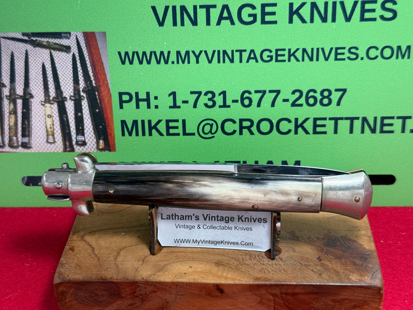 INOX ITALY 1955-59 PICK LOCK STILETTO 28 CM ITALIAN AUTOMATIC KNIFE BRAZILIAN HORN HANDLES