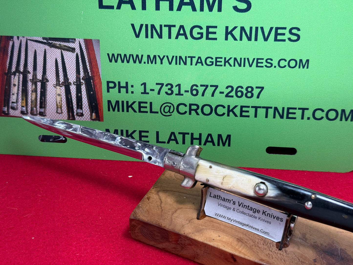 INOX ITALY 1955-59 PICK LOCK STILETTO 28 CM ITALIAN AUTOMATIC KNIFE BRAZILIAN HORN HANDLES