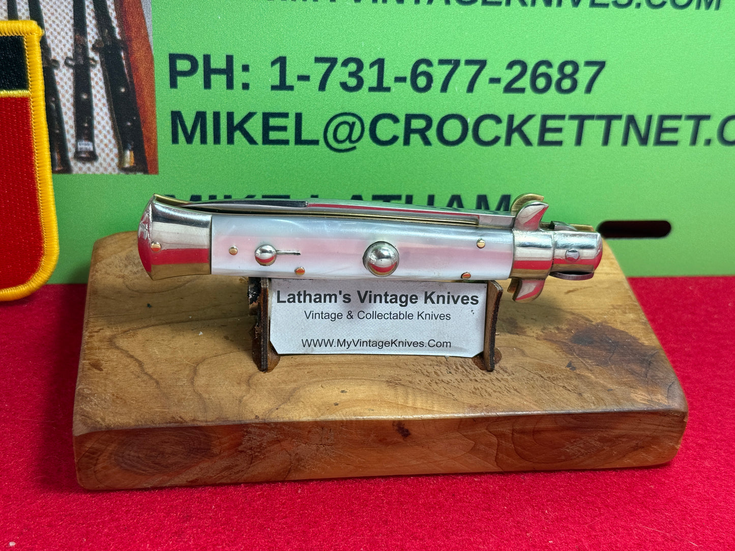 ROSTFREI PATENT ITALY 1964-68 HUMPBACK LOCK BO/BC STILETTO COIL SPRING 20 CM ITALIAN AUTOMATIC KNIFE PEARLEX HANDLES