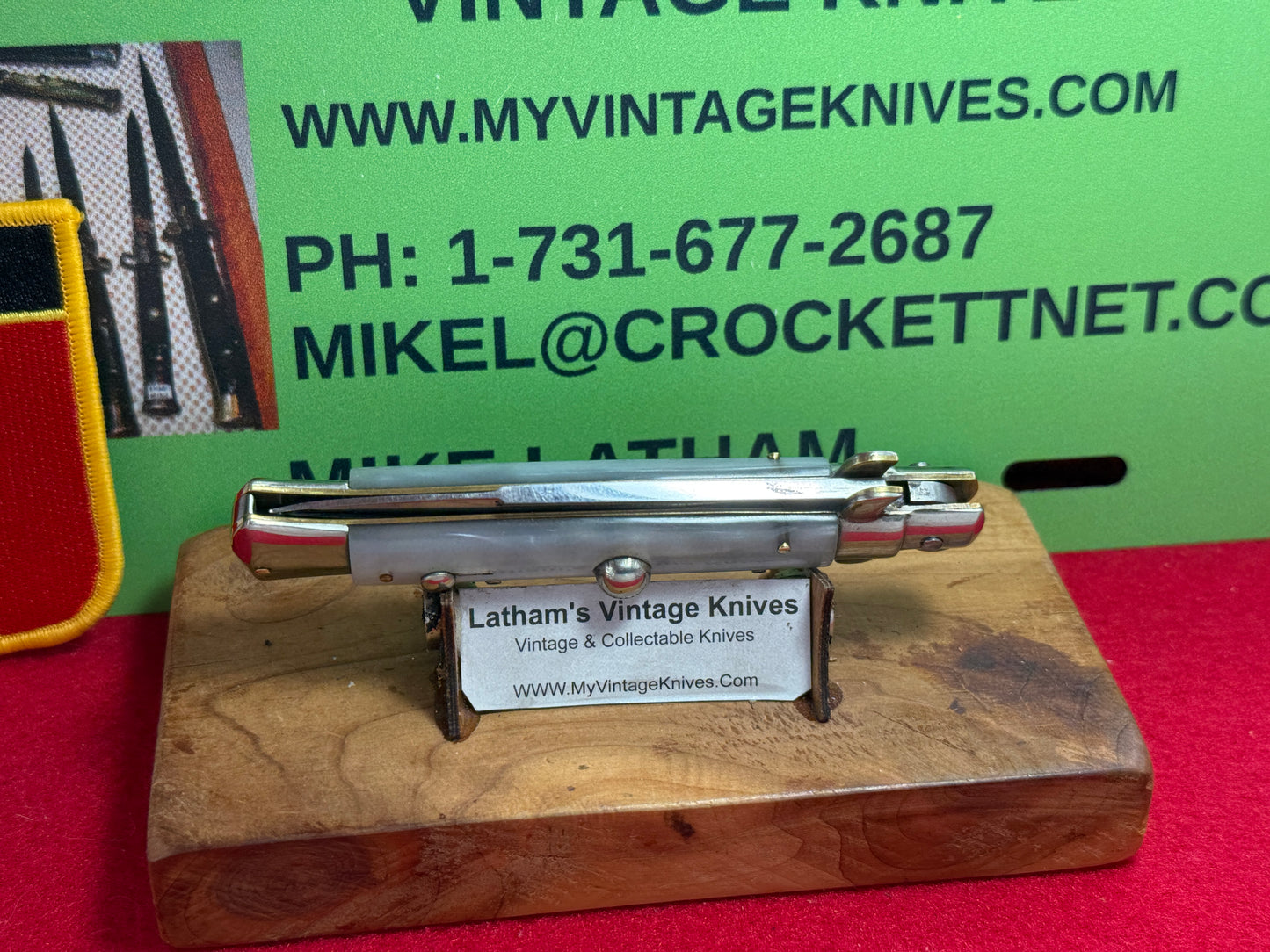 ROSTFREI PATENT ITALY 1964-68 HUMPBACK LOCK BO/BC STILETTO COIL SPRING 20 CM ITALIAN AUTOMATIC KNIFE PEARLEX HANDLES