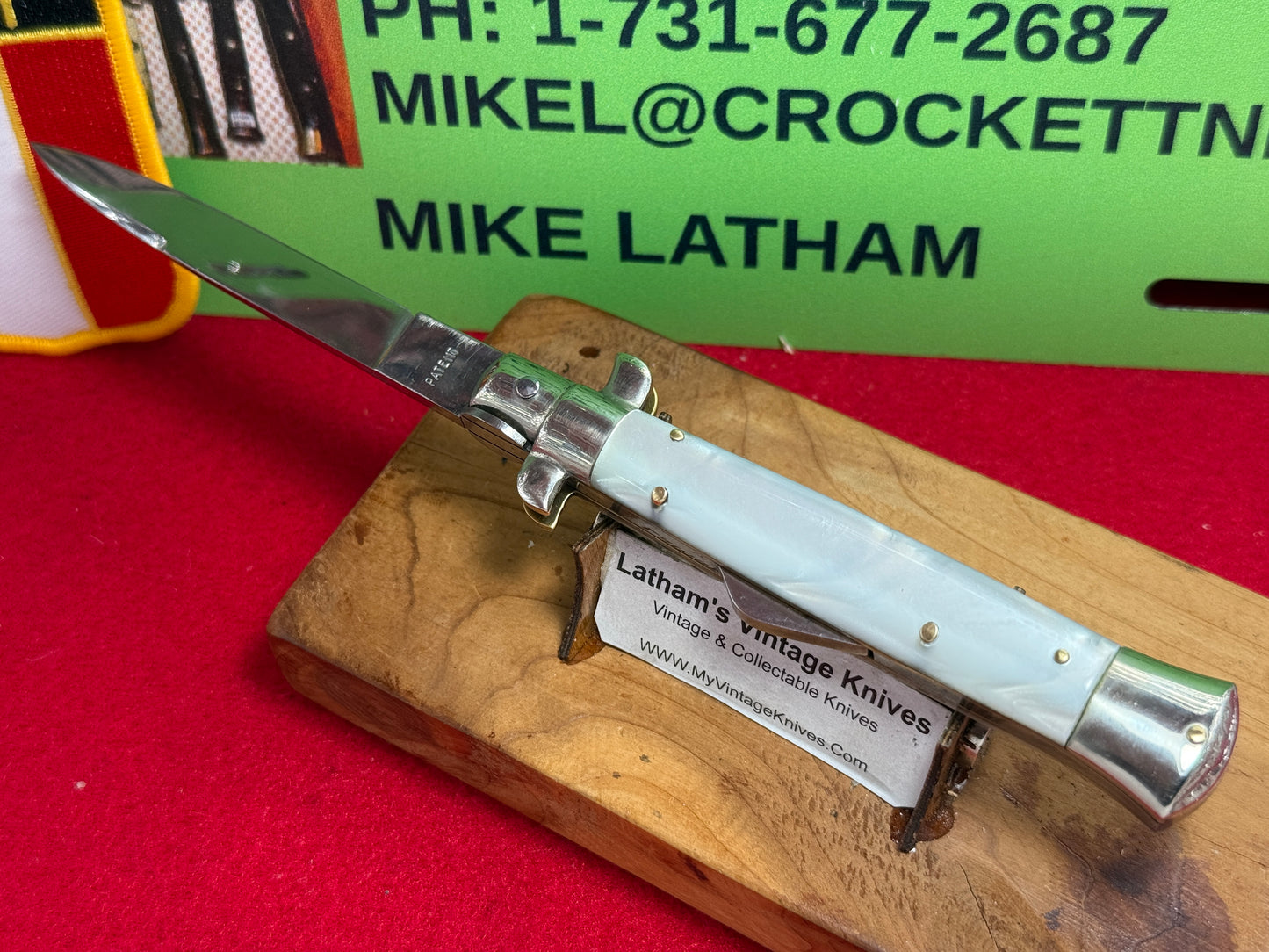 ROSTFREI PATENT ITALY 1964-68 HUMPBACK LOCK BO/BC STILETTO COIL SPRING 20 CM ITALIAN AUTOMATIC KNIFE PEARLEX HANDLES