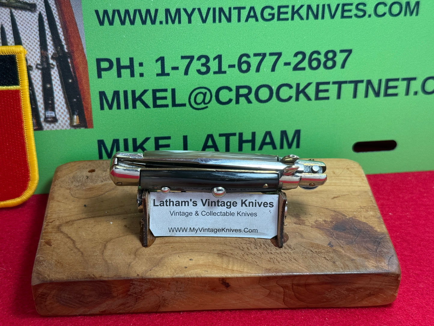 CORICAMA MADE IN ITALY 1949-51 PICK LOCK TAB BRACKETS STILETTO 16 CM ITALIAN AUTOMATIC KNIFE BUFFALO HORN HANDLES