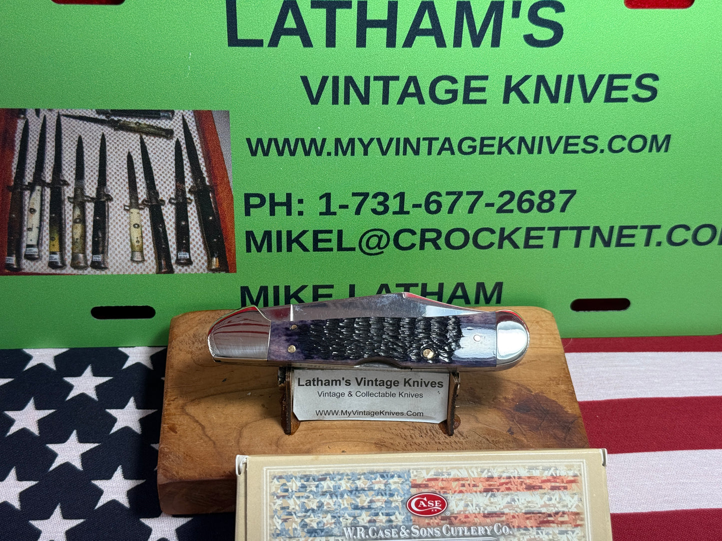 CASE XX USA 2 DOT 1998 61549 LSS COPPERLOCK CUSTOM AUTOMATIC KNIFE DOUBLE ACTION AMERICAN AUTOMATIC KNIFE PURPLE BONE HANDLES LIMITED EDTION 1 OF 1.