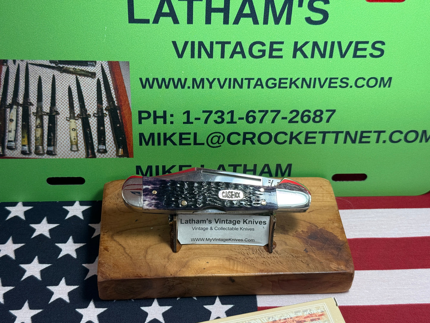 CASE XX USA 2 DOT 1998 61549 LSS COPPERLOCK CUSTOM AUTOMATIC KNIFE DOUBLE ACTION AMERICAN AUTOMATIC KNIFE PURPLE BONE HANDLES LIMITED EDTION 1 OF 1.
