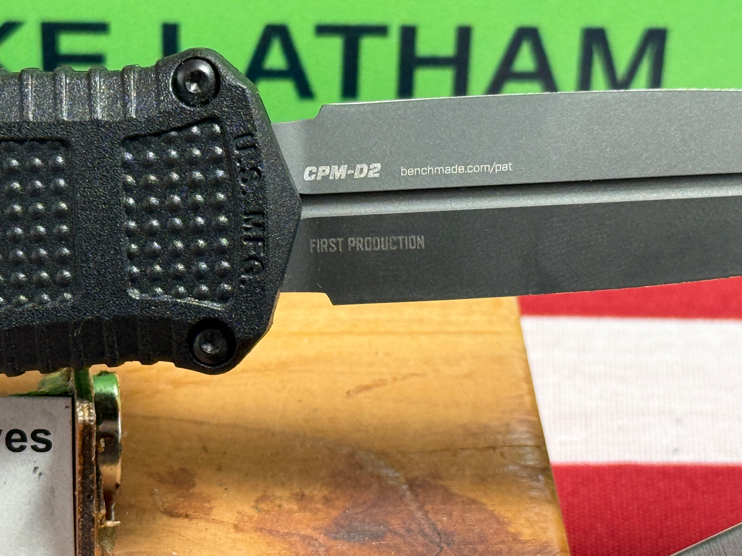 BENCHMADE USA 2024 OTF MINI CLAYMORE FIRST PRODUCTION 3375GY TACTICAL AUTOMATIC KNIFE BLACK COMPOSIT HANDLES
