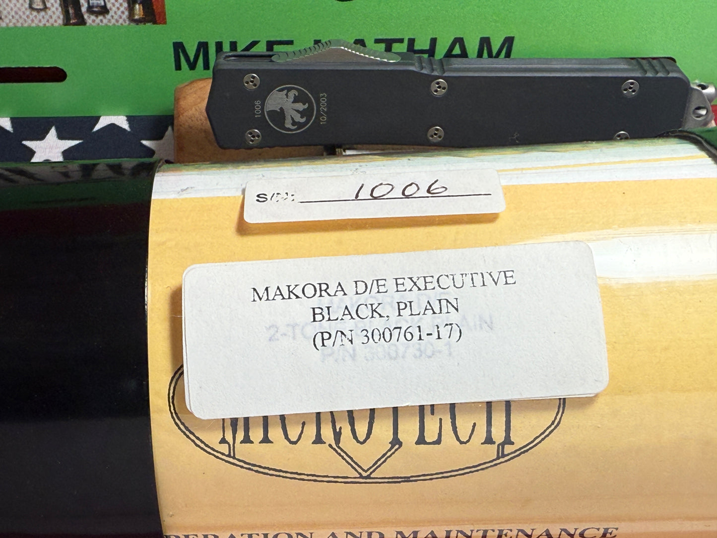 MICROTECH USA 10/2003 MAKORA D/E EXECUTIVE VERO BEACH FL COMPLETE KIT TACTICAL AUTOMATIC KNIFE METAL HANDLES
