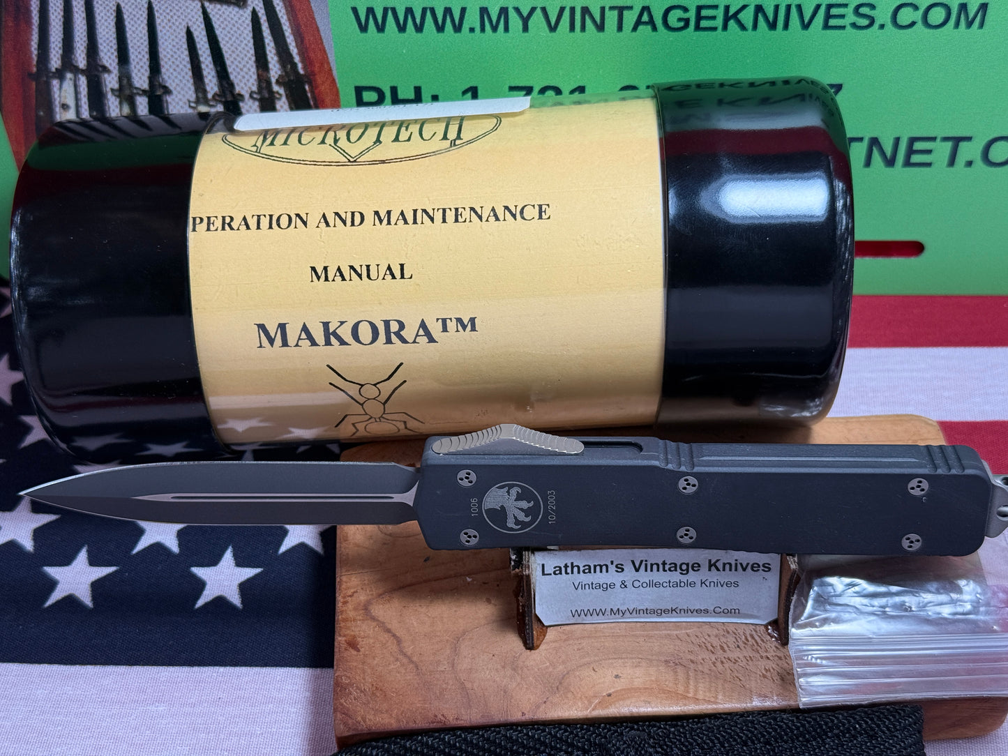 MICROTECH USA 10/2003 MAKORA D/E EXECUTIVE VERO BEACH FL COMPLETE KIT TACTICAL AUTOMATIC KNIFE METAL HANDLES