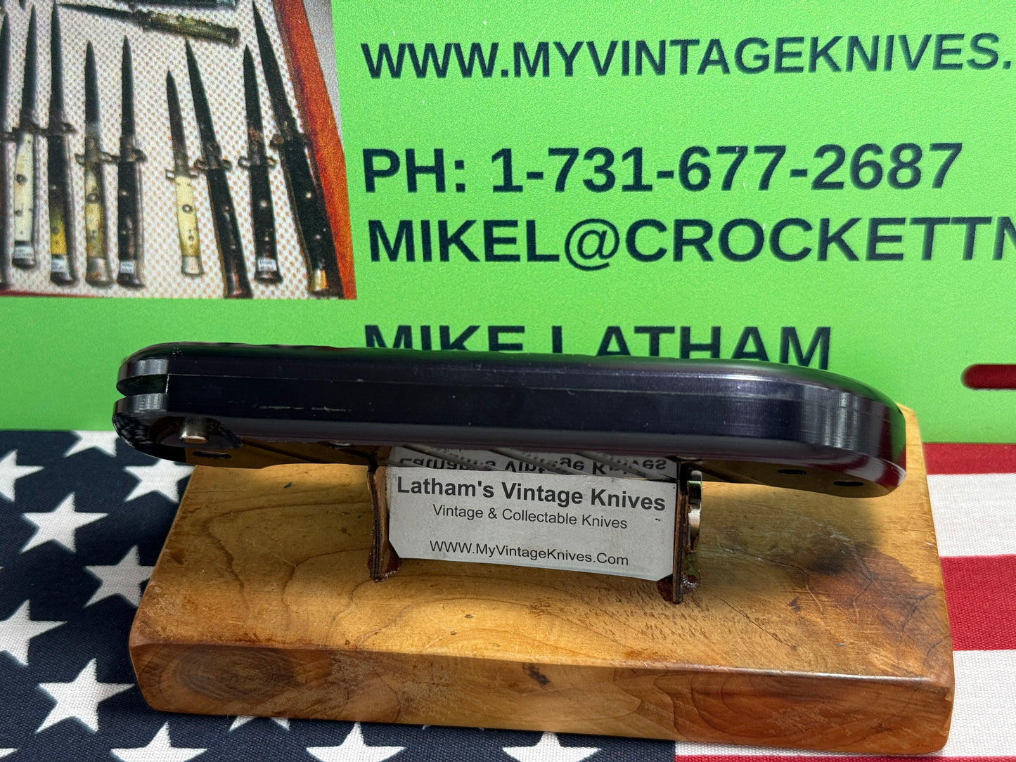 OCHS, CHARLES OR MILLER, RON "STERILE" 1995-99 CUSTOM AUTOMATIC KNIFE LARGE NAVY SEAL MILITARY TACTICAL AUTOMAITC KNFIE BLACK METAL HANDLES