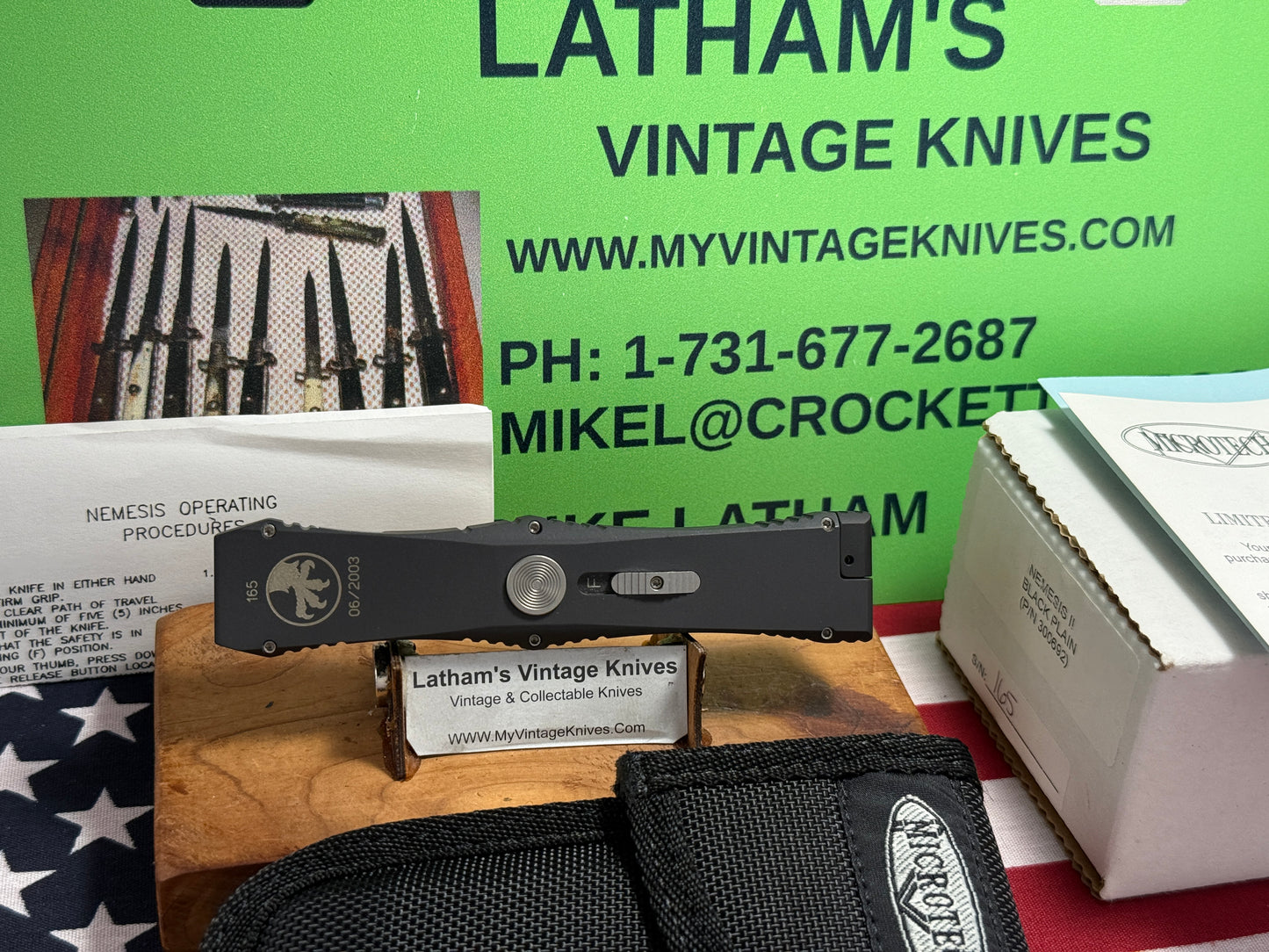 MICROTECH USA 06/2003 NEMESIS II OTF SINGLE ACTION VERO BEACH FL TACTICAL AUTOMATIC KNIFE METAL HANDLES