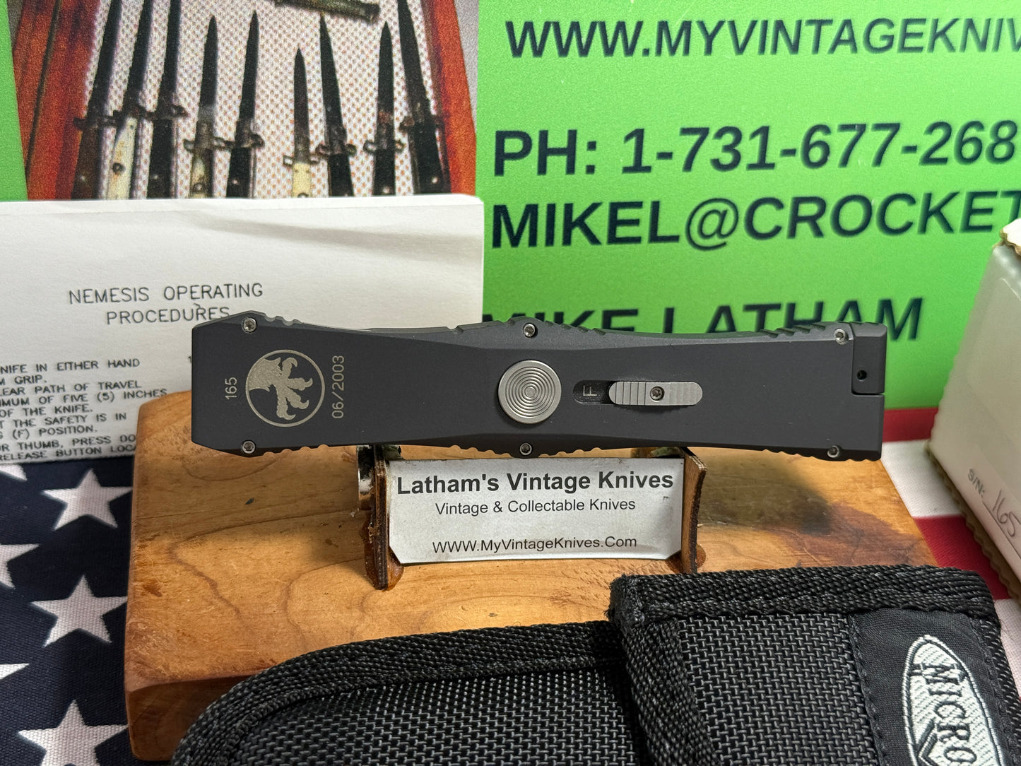 MICROTECH USA 06/2003 NEMESIS II OTF SINGLE ACTION VERO BEACH FL TACTICAL AUTOMATIC KNIFE METAL HANDLES