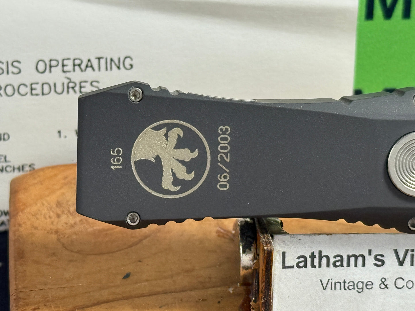 MICROTECH USA 06/2003 NEMESIS II OTF SINGLE ACTION VERO BEACH FL TACTICAL AUTOMATIC KNIFE METAL HANDLES