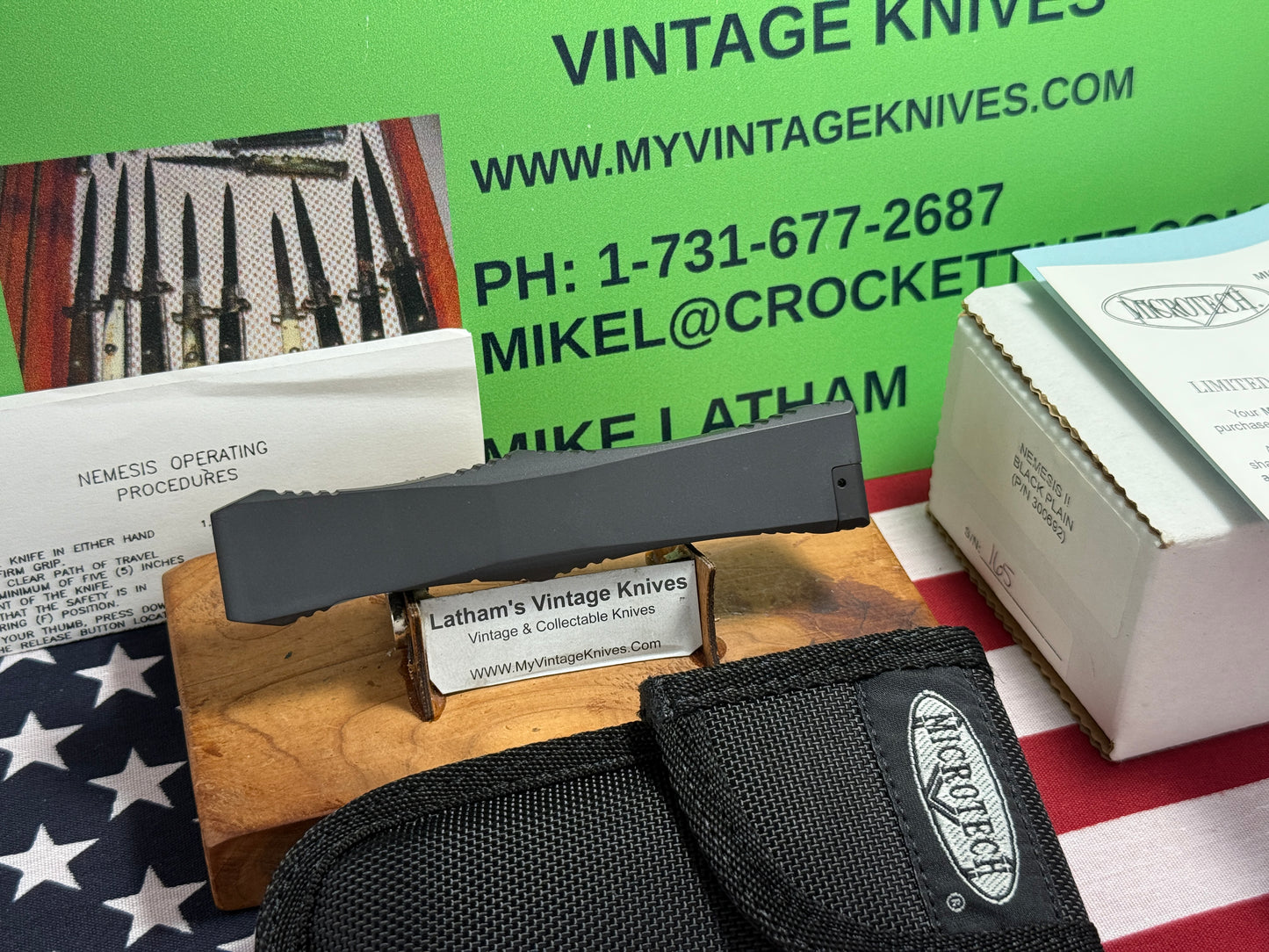 MICROTECH USA 06/2003 NEMESIS II OTF SINGLE ACTION VERO BEACH FL TACTICAL AUTOMATIC KNIFE METAL HANDLES