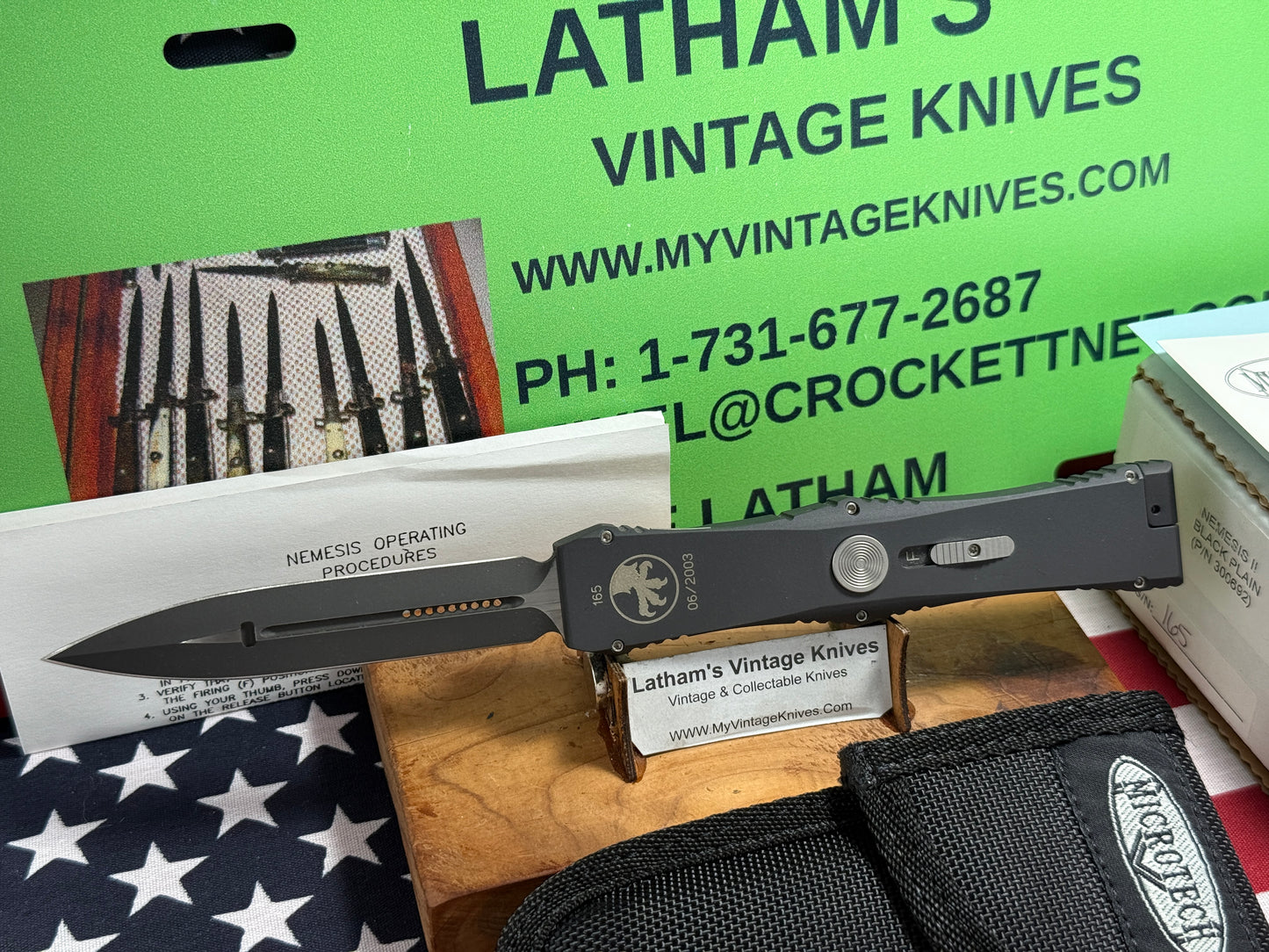 MICROTECH USA 06/2003 NEMESIS II OTF SINGLE ACTION VERO BEACH FL TACTICAL AUTOMATIC KNIFE METAL HANDLES