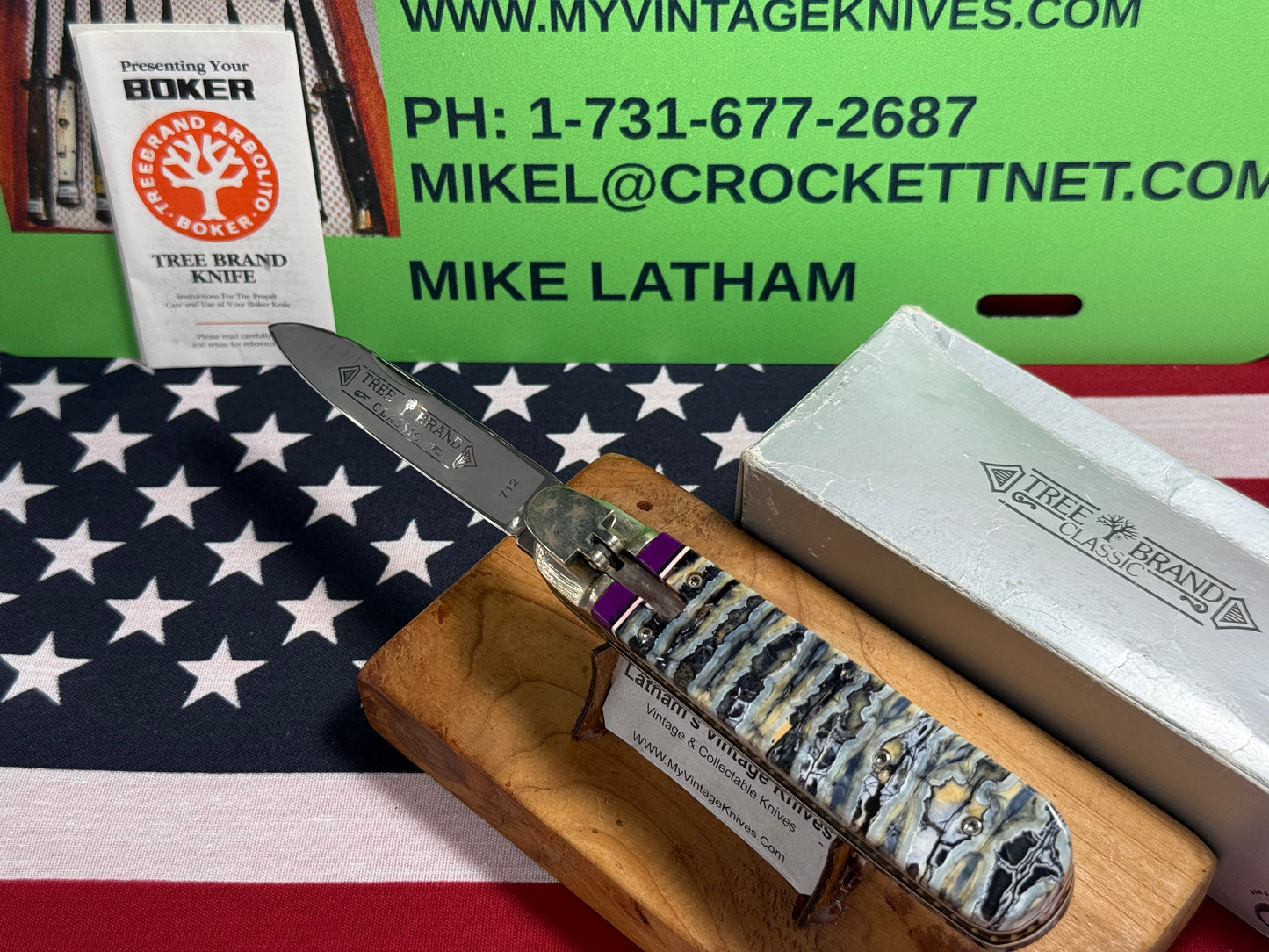 BOKER SOLINGEN GERMANY 1975-80 LEVER AUTOMATIC TREE BRAND CLASSIC CUSTOMIZED BODY GERMAN AUTOMATIC KNIFE CUSTOM MAMMOTH TOOTH HANDLES