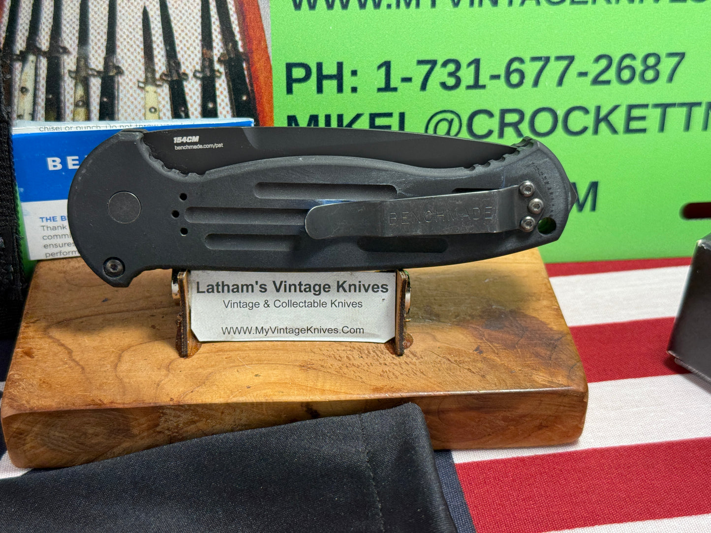 BENCHMADE USA 11/2018 AFO II TANTO 9052SBK TACTICAL AUTOMATIC KNIFE BLACK METAL HANDLES
