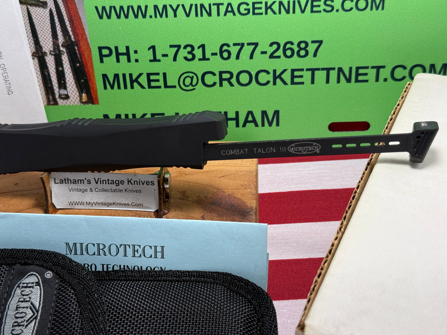 MICROTECH USA 06/2003 COMBAT TALON III SINGLE ACTION OTF VINTAGE TACTICAL AUTOMATIC KNIFE BLACK METAL--NIB