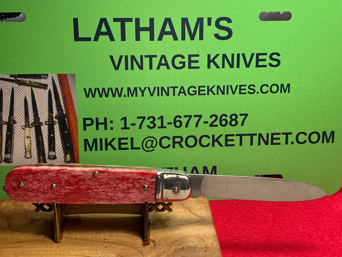 BOKER SOLINGEN GERMANY 1980-89 LEVER AUTOMATIC 712R ROSTFREI GERMAN AUTOMATIC KNIFE SMOOTH RED BONE HANDLES