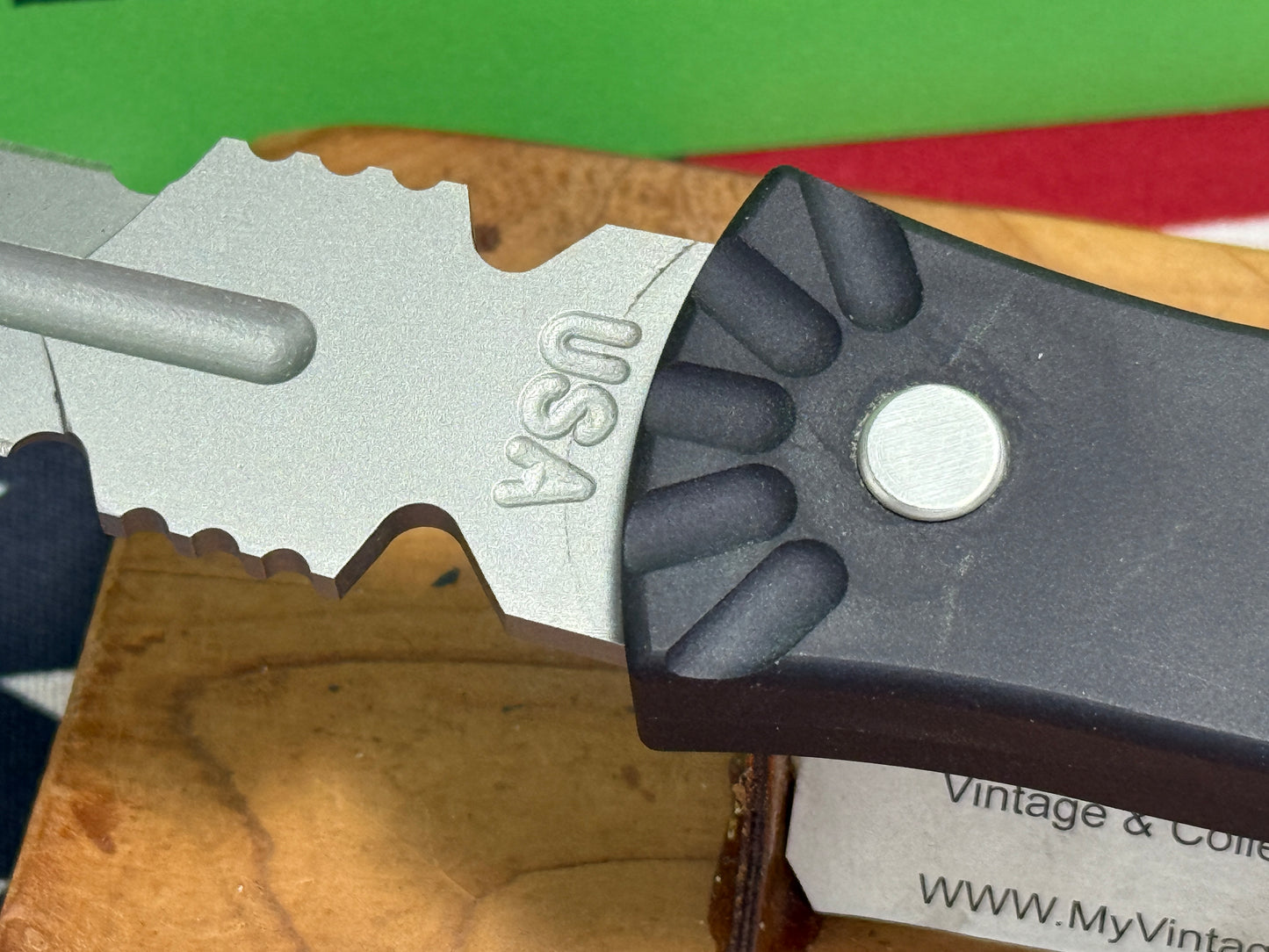 DALTON, ROB USA 1996-2000 CUSTOM AUTOMATIC LARGE ASSASSIN TACTICAL AUTOMATIC KNIFE BLACK METAL HANDLES