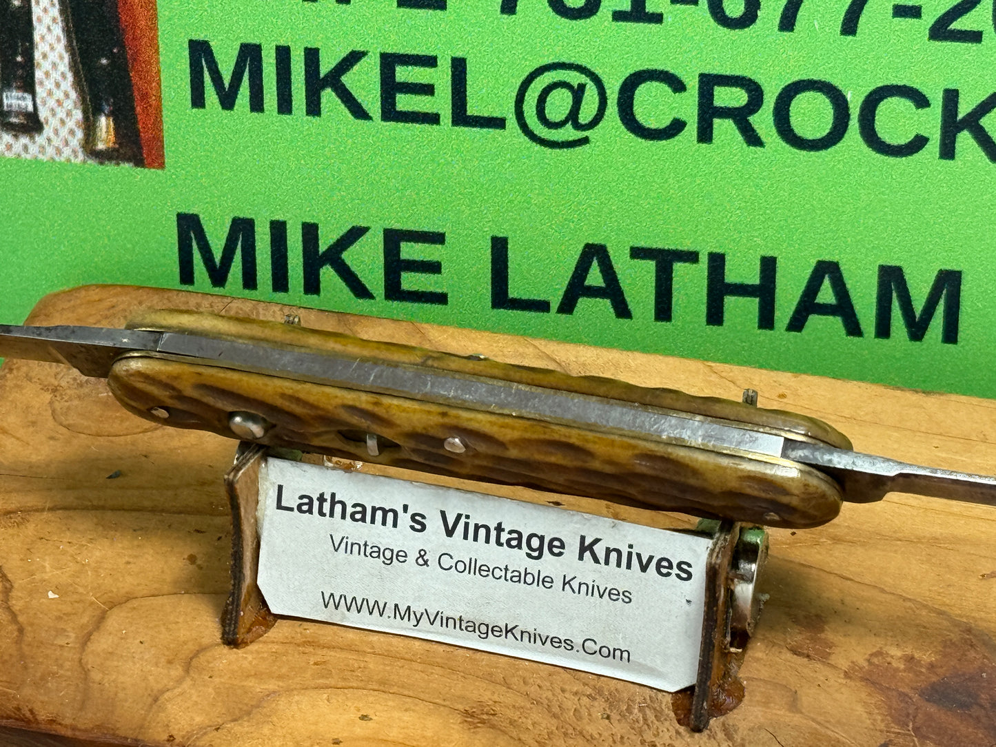 REMINGTON UMC 1920-40 TWIN BLADE R8063 DOUBLE BUTTON VINTAGE AMERICAN AUTOMATIC 3 3/8" KNIFE JIGGED BONE HANDLES