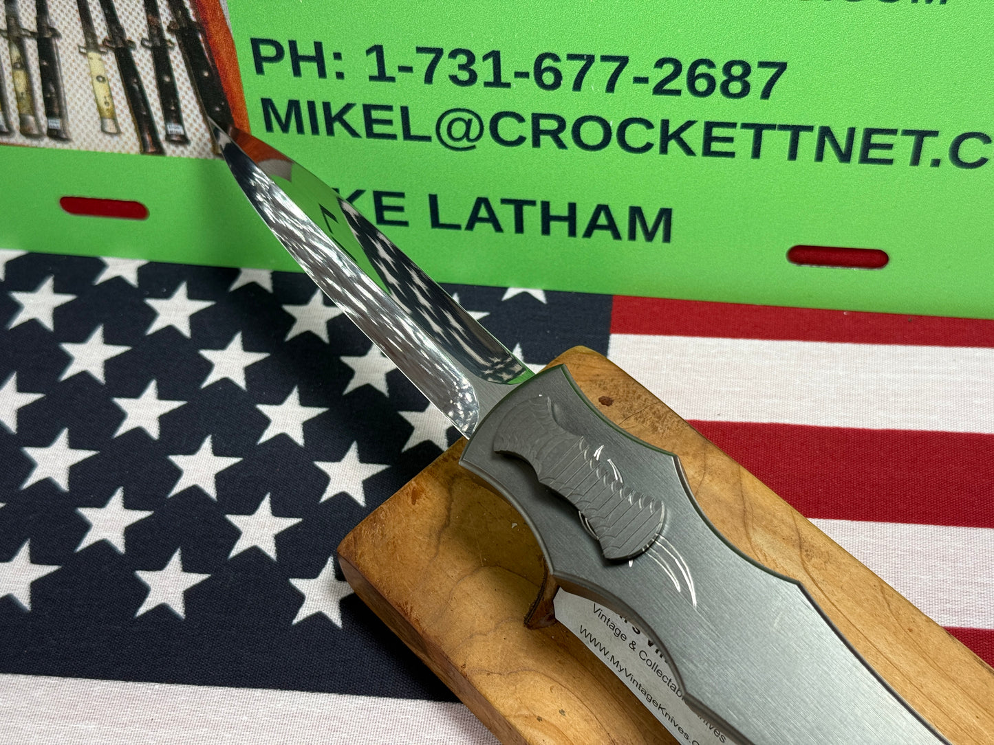BURN CUSTOM AUTOMATIC KNIVES PAUL PANAK EARLY EDITION PROTYPE RAZOR JOKER EDITION OTF WITH MIRROR POLISHED DAGGER BLADE TACTICAL AUTOMATIC KNIFE GUN METAL HANDLES