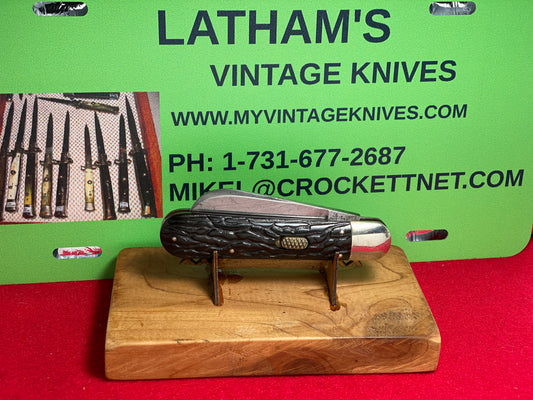 FLY LOCK KNIFE CO. BRIDGEPORT CONN. 1923-29 HAWKBILL PARATROOPER VINTAGE AMERICAN AUTOMATIC KNIFE BLACK BAKELITE COMPOSITION HANDLES