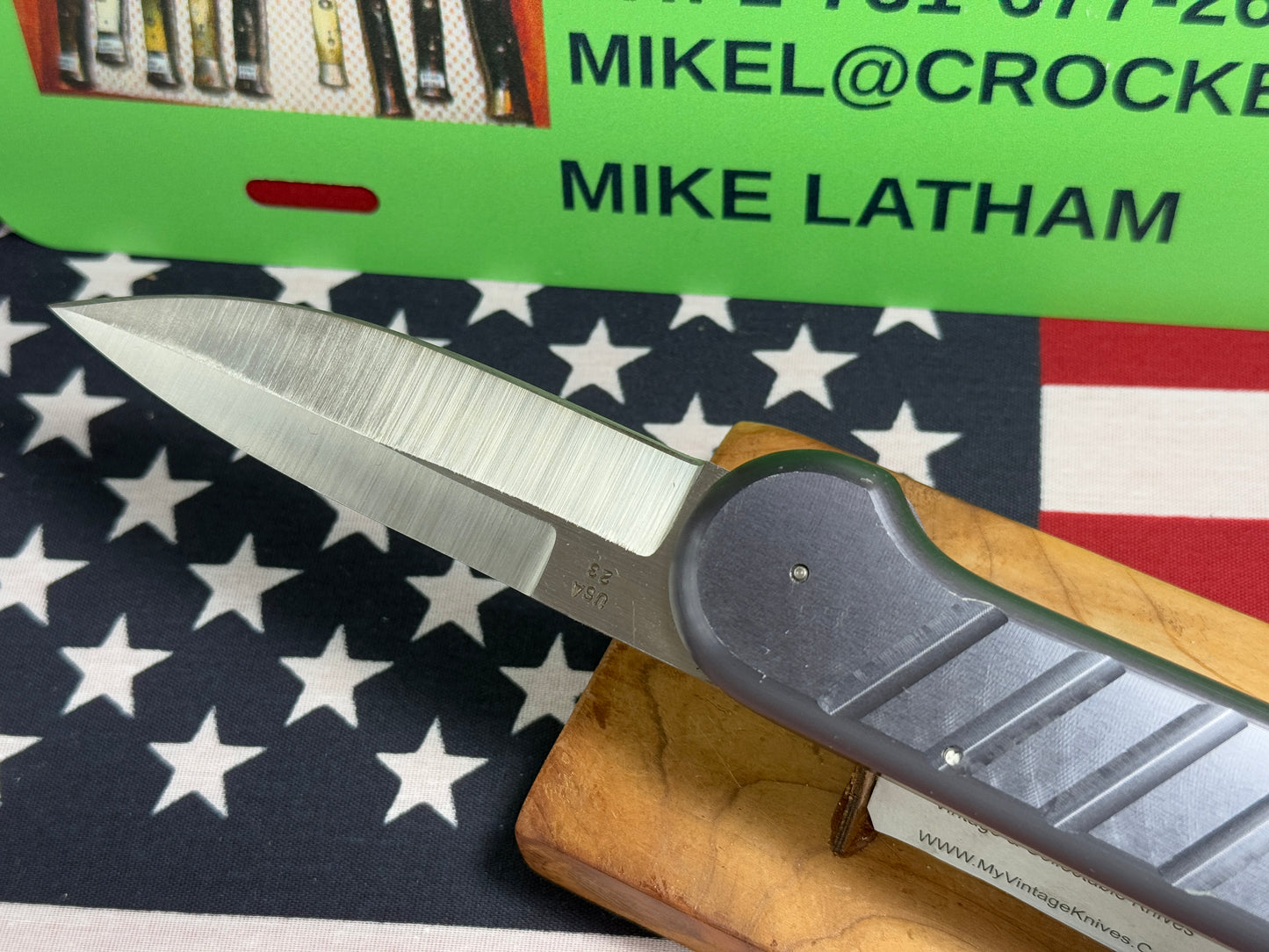 DALTON, ROB USA 1998-2003 LARGE SEAL TEAM 1 USA 23 MILITARY CUSTOM AUTOMATIC KNIFE BLACK METAL HANDLES