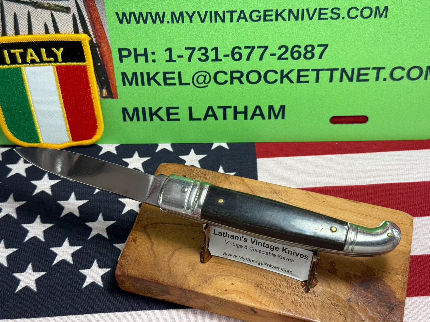 DAVID ROSTFREI ITALY 1999-2005 LEVER AUTOMATIC BIRD'S HEAD ITALIAN AUTOMATIC KNIFE BUFFALO HORN HANDLES