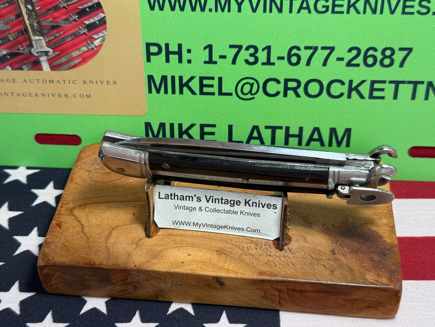 ROSTFREI 1960-65 SHELL PULLER LEVER AUTOMATIC SPRINGER GERMAN AUTOMATIC KNIFE BLACK MICARTA HANDLES