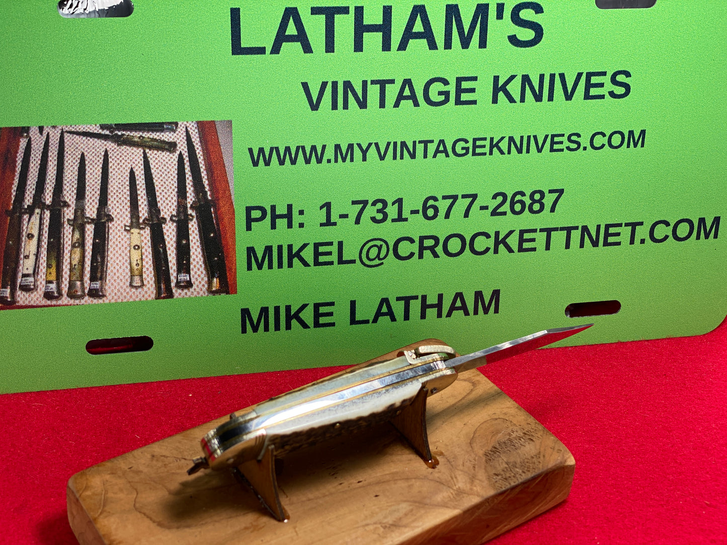 HUBERTUS SOLINGEN GERMANY 2005-2010 ERA LEVER AUTOMATIC 8.5 CM "HARLEY DAVIDISON LIMITED EDITION" GERMAN AUTOMATIC KNIFE STAG HANDLES