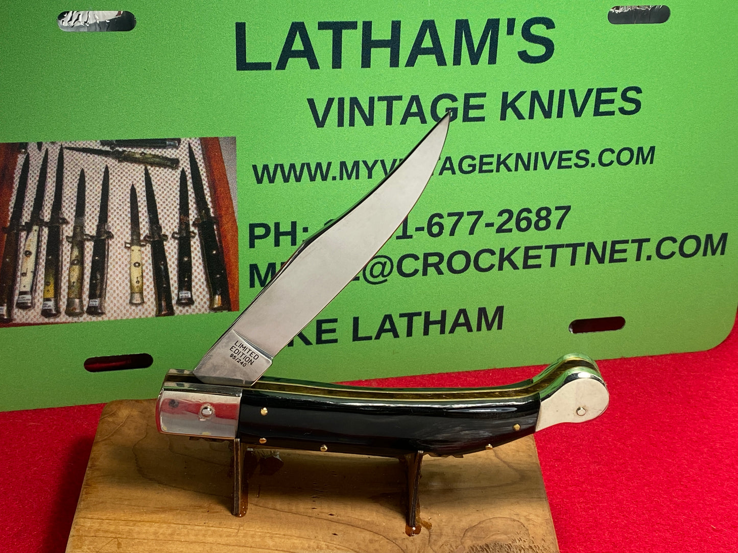 A.G.A. CAMPOLIN MANIAGO ITALY 1947-2017 70TH ANNIVERSARY LIMITED EDITION 95/240 SAHARA ITALIAN AUTOMATIC KNIFE BRAZILIAN HORN HANDLES
