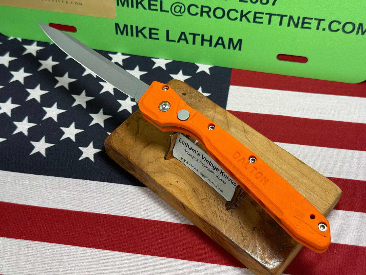 DALTON, ROB USA 1998-2008 SIDE OPENING WASP TACTICAL AUTOMATIC KNIFE ORANGE G-10 HANDLES