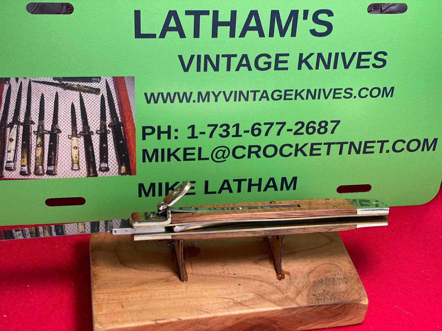 HUBERTUS SOLINGEN GERMANY 2005-2010 LEVER AUTOMATIC 16 CM GERMAN AUTOMATIC KNIFE WOOD HANDLES